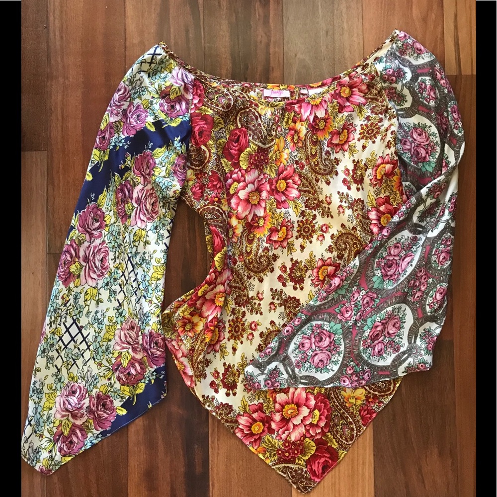 Johnny Was Like Multi-Color Blouse 100% Silk - image 1